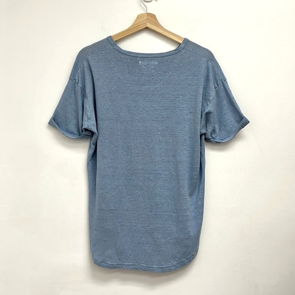 NWOT Isabel Marant Étoile Koldi Linen Rolled Sleeve Easy Relaxed Fit Tee - Large - Picture 2 of 12